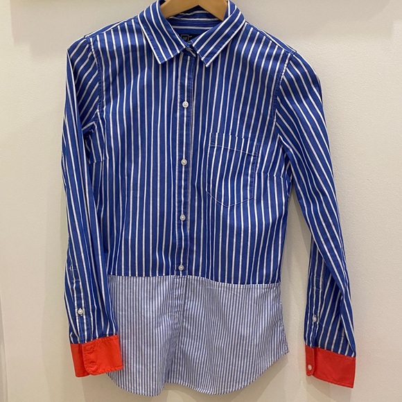 GAP Colourblock Stripe π― Cotton Fitted Button Down Shirt - Picture 5 of 13